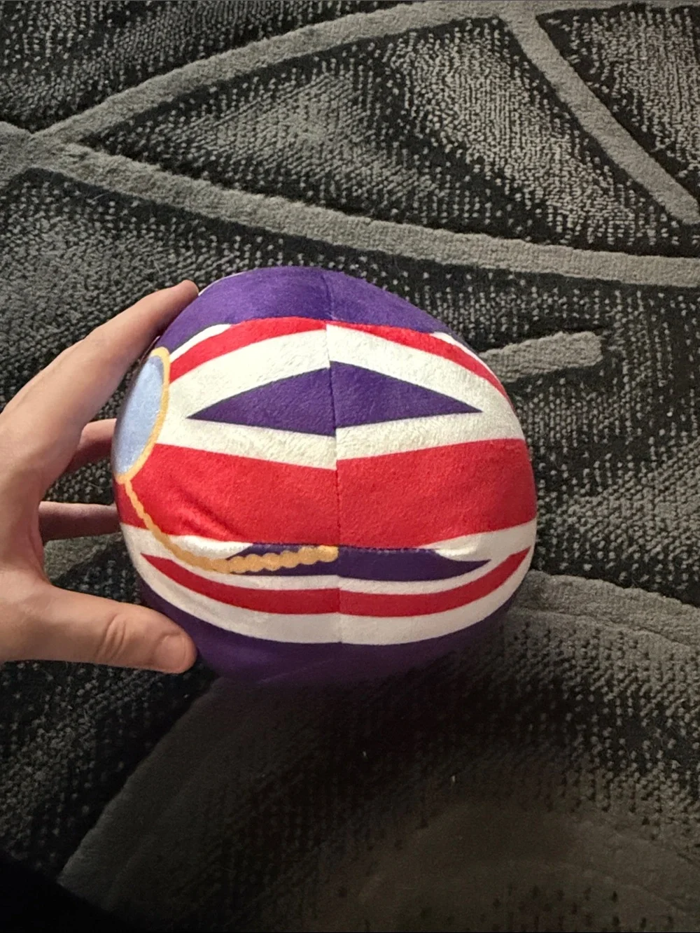 Union Jack Plush Ball Toy for Kids - Red & Purple